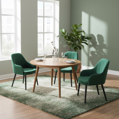 Kitchen Chairs Elegant Dining Room Fabric New Set of 4 Armchairs Chair Design Wood Textile