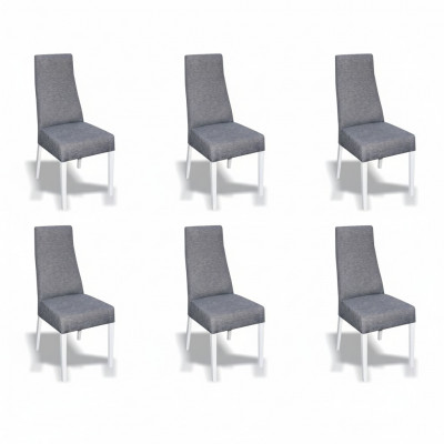 Group Set Living Room Real Wood Dining Room Set Velvet Upholstery Fabric Chair 6x Chairs