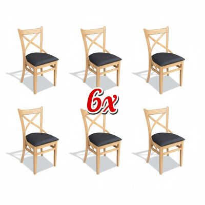 Complete set group dining chair group 6x pieces dining room chair set with armchairs