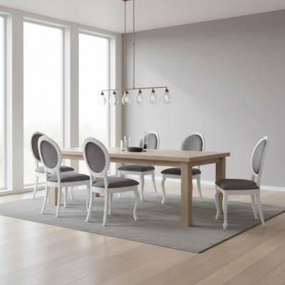 Dining room chair set, upholstered chairs, complete group, living room, 6x pieces, new.