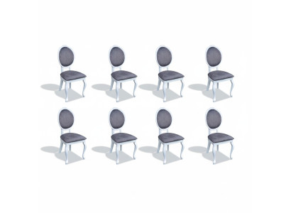 Dining room chair set, upholstered chairs, complete group, living room, 6x pieces, new.
