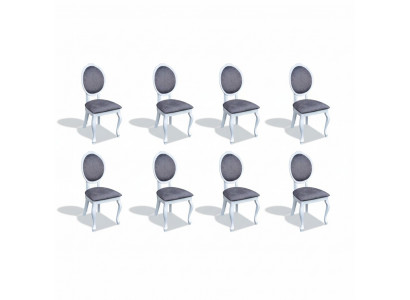 Dining room chair set, upholstered chairs, complete group, living room, 6x pieces, new.