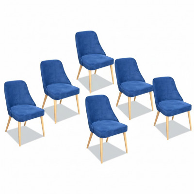 Kitchen dining room chairs 6x chair set chair ensemble fabric textile wood furniture