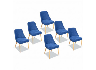 Kitchen dining room chairs 6x chair set chair ensemble fabric textile wood furniture