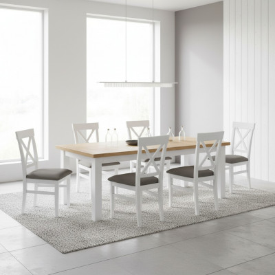 Dining room chairs textile set 8x chair designer wood fabric upholstered chairs gastro