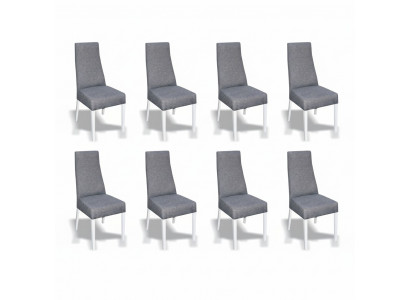 Dining room 8x chairs chair set armchair kitchen new design upholstered leather textile furniture