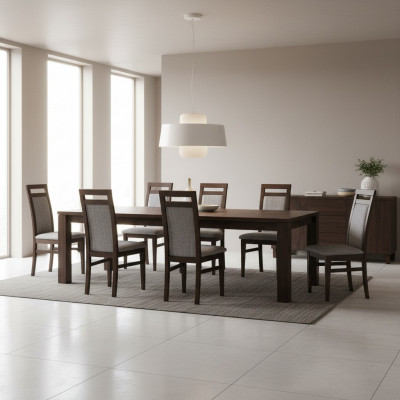 Dining room chairs textile group furniture wood set 8x chair set armchair furniture.