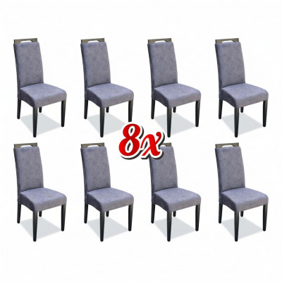 Dining room chairs fabric set 8x armchair textile chair designer wood upholstered furniture.