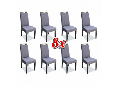 Dining room chairs fabric set 8x armchair textile chair designer wood upholstered furniture.