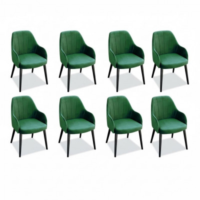 Dining room chairs fabric set 8x armchairs chair designer wood textile upholstered chairs