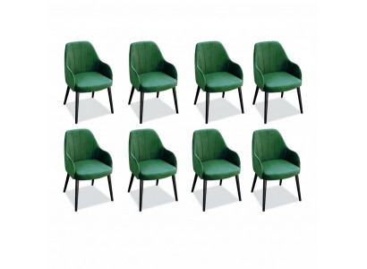 Dining room chairs fabric set 8x armchairs chair designer wood textile upholstered chairs