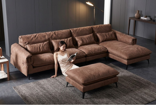 Luxury modern sofa corner set L-shape upholstery living room sectional