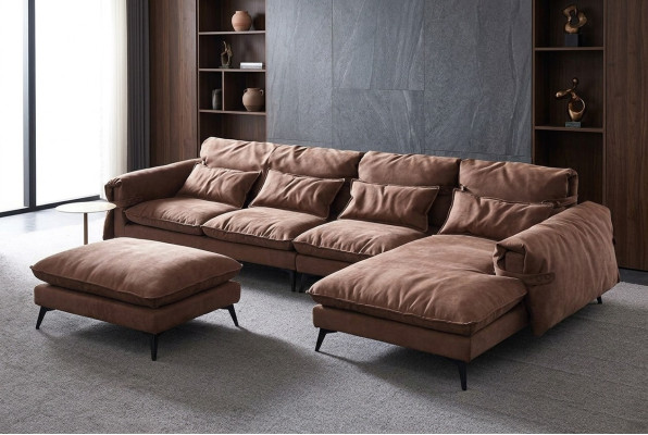 Luxury modern sofa corner set L-shape upholstery living room sectional