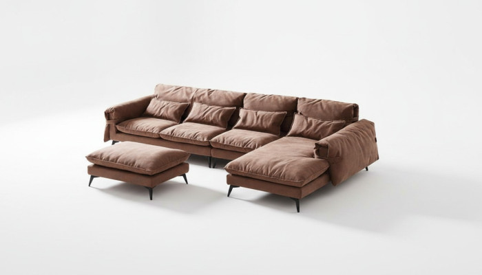 Luxury modern sofa corner set L-shape upholstery living room sectional
