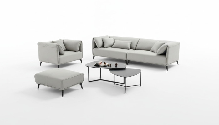 Living room sofas couches upholstery 4-seater gray design XXL big sofa