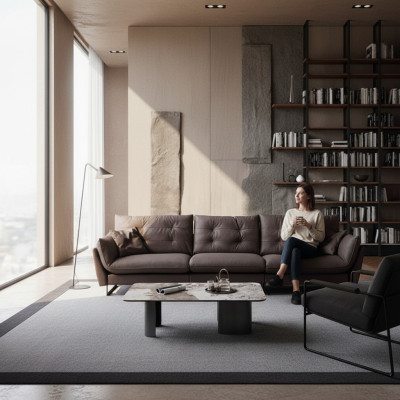 Sofa 4-seater sofas luxury faux leather big upholstery 260cm designer furniture