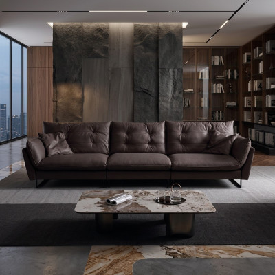 Sofa 4-seater sofas luxury faux leather big upholstery 260cm designer furniture