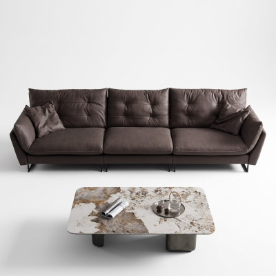 Sofa 4-seater sofas luxury faux leather big upholstery 260cm designer furniture