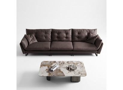 Sofa 4-seater sofas luxury faux leather big upholstery 260cm designer furniture