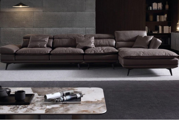 Living room L-shape modern brown design sofas new corner sofa upholstery