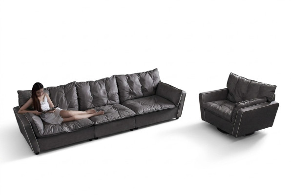Sofa set 5+1 seat sofas couch upholstery Italian furniture leather