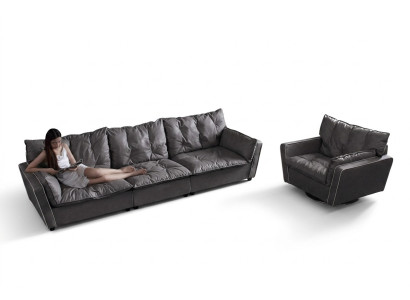 Sofa set 5+1 seat sofas couch upholstery Italian furniture leather