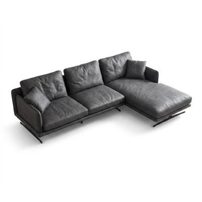 Italian furniture living room soft style couches design corner sofa L-shape
