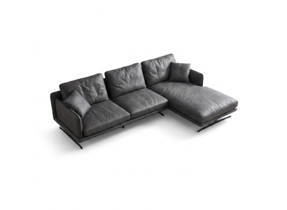Italian furniture living room soft style couches design corner sofa L-shape