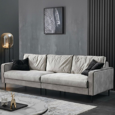 Design sofa 4 seats upholstered couches textile living room furniture set