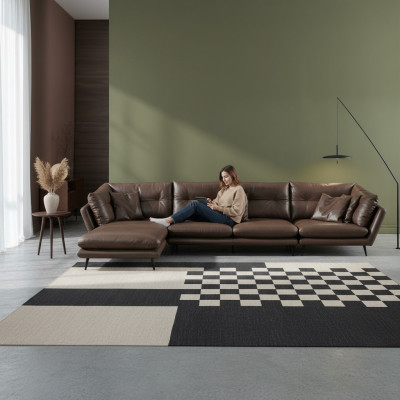 Leather sofa couch living landscape corner design modern sofa corner sofa L-shape