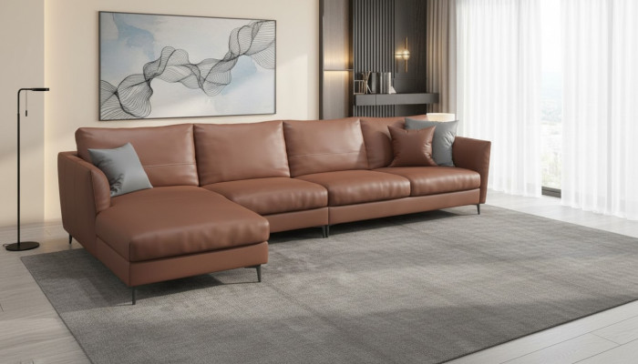 Living Landscape Design Modern Sofas Corner Sectional L-Shaped Leather Sofa Couch
