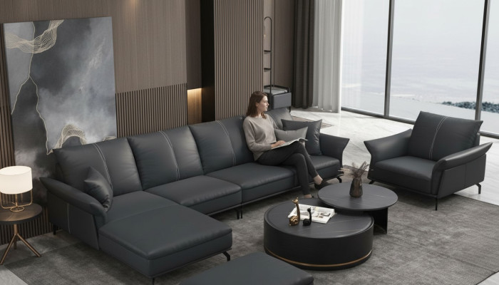 Sofa corner sofa L-shaped armchair coffee table stool corner sofa 3-piece modern