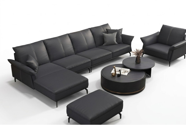 Sofa corner sofa L-shaped armchair coffee table stool corner sofa 3-piece modern