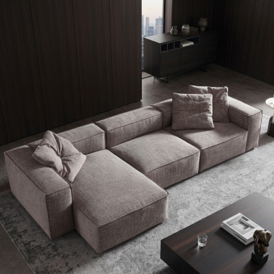 Design upholstery textile modern elegant design fabric sectional sofa L-shape