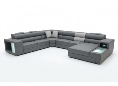 Living landscape design modern leather sofas gray new sofa U-shaped fabric sofa couch