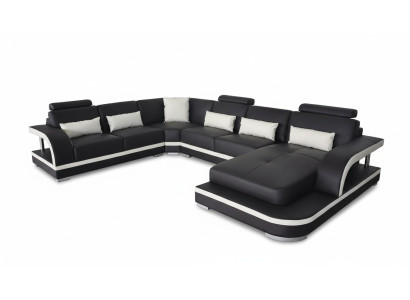 Living room corner sofa U-shape wood new modern design upholstery couch
