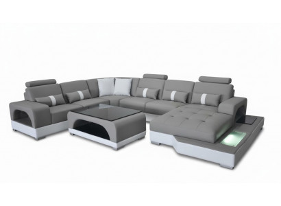 Corner couch design, U-shaped corner sofa, living landscape, couch, fabric, leather sofas, upholstery