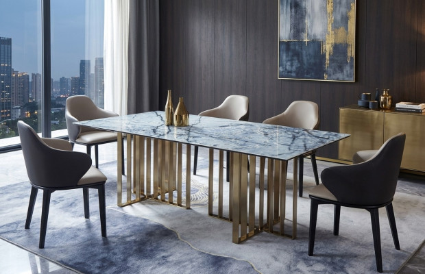 Design table stainless steel office conference dining room living room marble color furniture