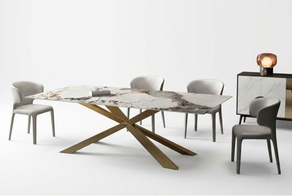 Design living room tables dining room 180x90cm furniture table dining table stainless steel X legs
