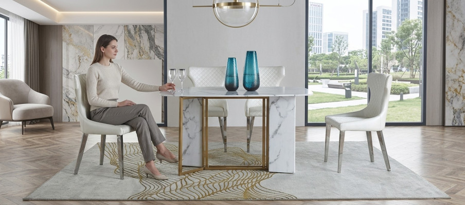 Luxury furniture marble tables 180x90cm living room hotel dining room table designer new