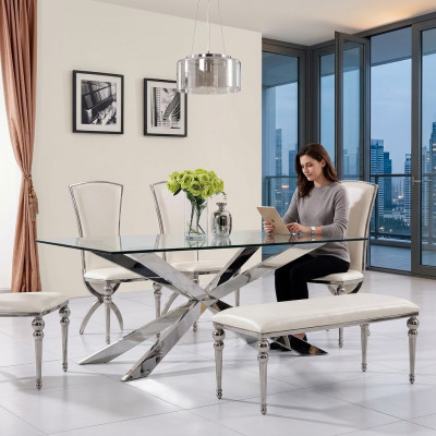 Luxury Table Design Dining Room 180x90cm Dining Tables Glass Furniture Design Tables New
