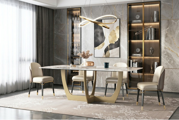 Luxury Furniture Metal Tables 180x90cm Living Room Hotel Dining Room Table Designer New
