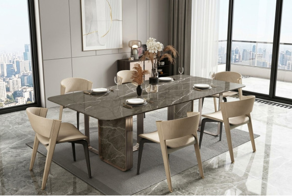 Luxury Dining Table Metal Tables High Gloss Dining Room Design Modern Dining Tables