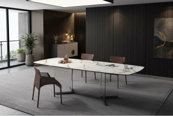 Dining room living room design luxury modern tables stainless steel legs marble imitation new