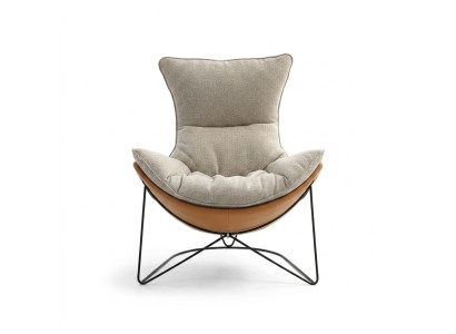 Design Upholstered Sofa Textile Swivel Couch Relax New Modern Armchair