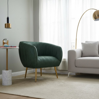 Luxury living room new relax chair metal design upholstered lounge club