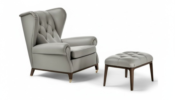 Modern set upholstery relax television 2-piece armchair stool side table