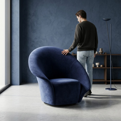 Luxury TV Club Upholstered Seat Armchair Design Couch Sofa Relax Fabric