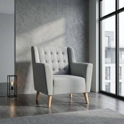 Designer armchair club lounge recliner upholstered sofa 1-seater TV.