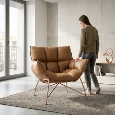 Upholstery Luxury Seat Relax Armchair Design Couch Sofa Seat Leather Lounge